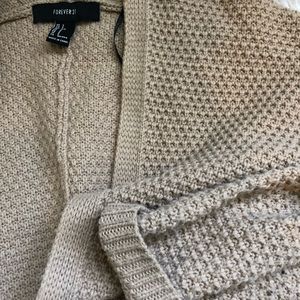 F21 tan cardigan